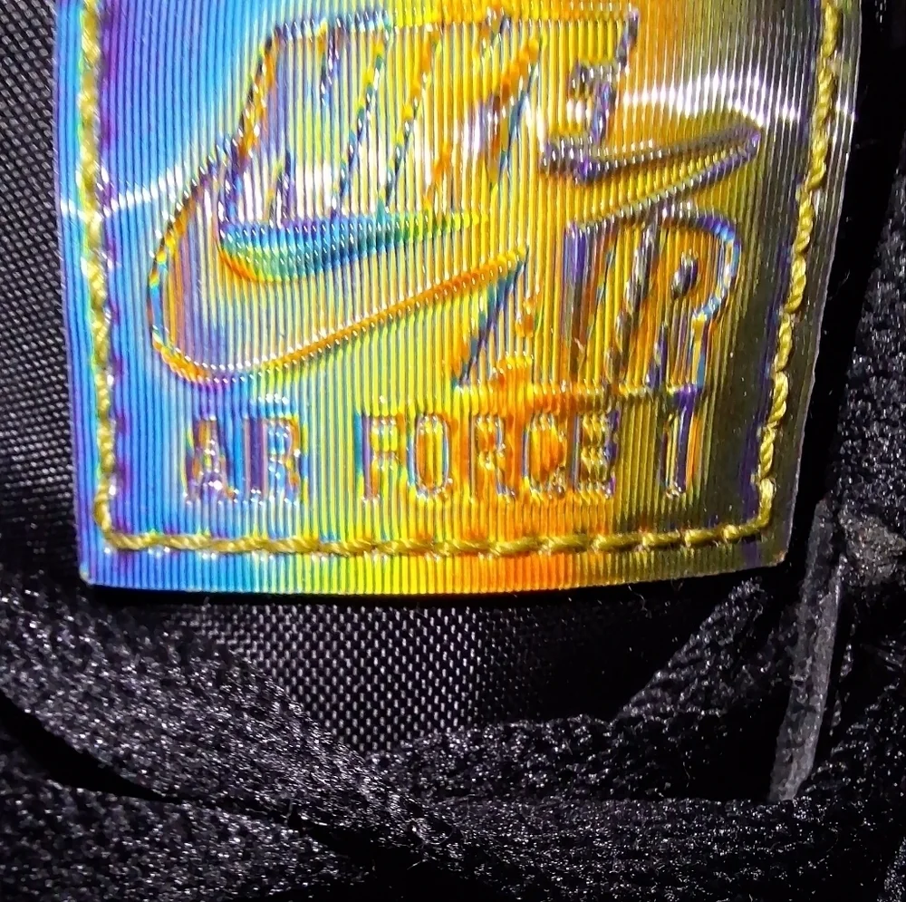 Nike Air Force 1 Low Top Misplaced Swoosh Black 2020 CK7214-001. Mens 9. EUC